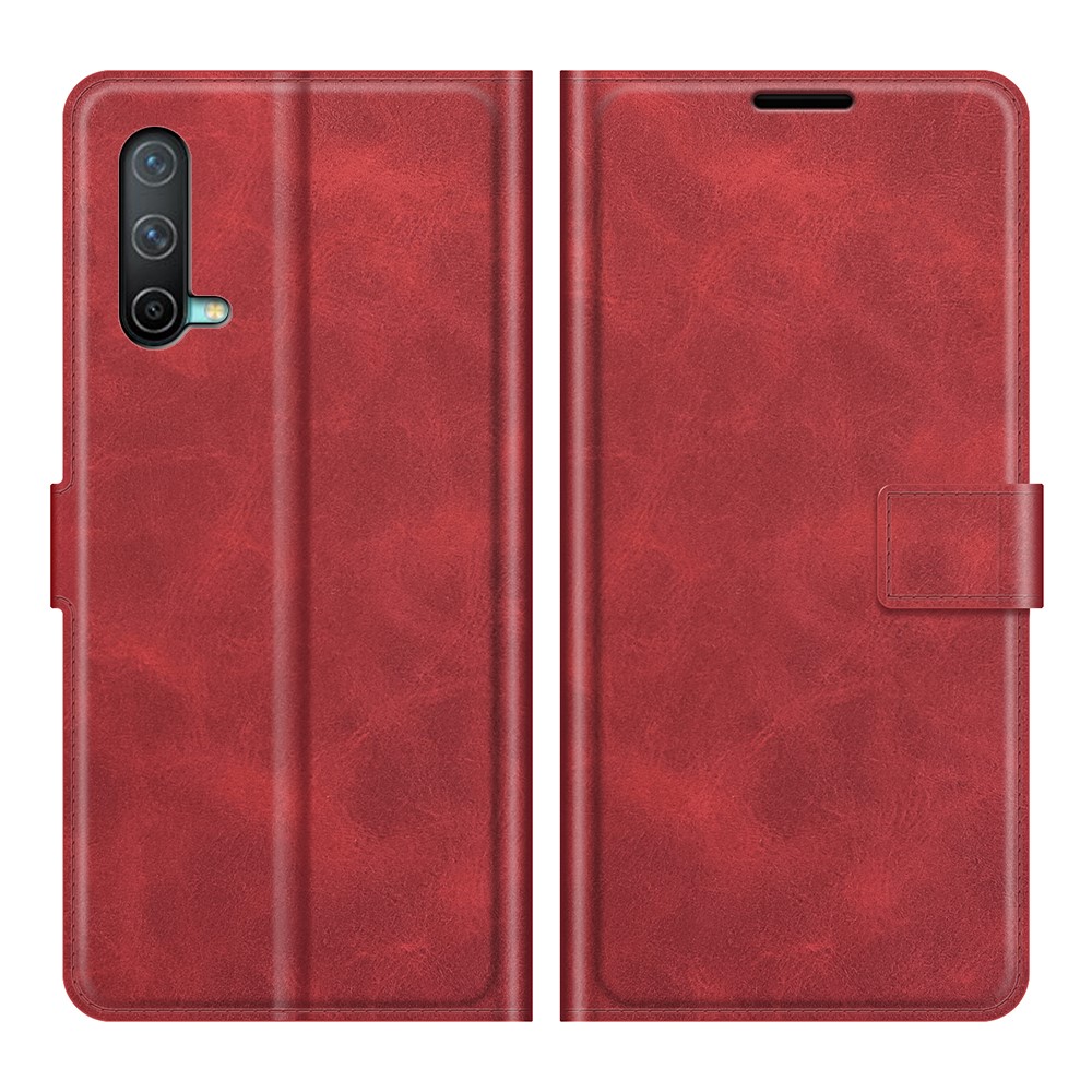  OnePlus Nord CE 5G - Solid Läder Fodral - Röd