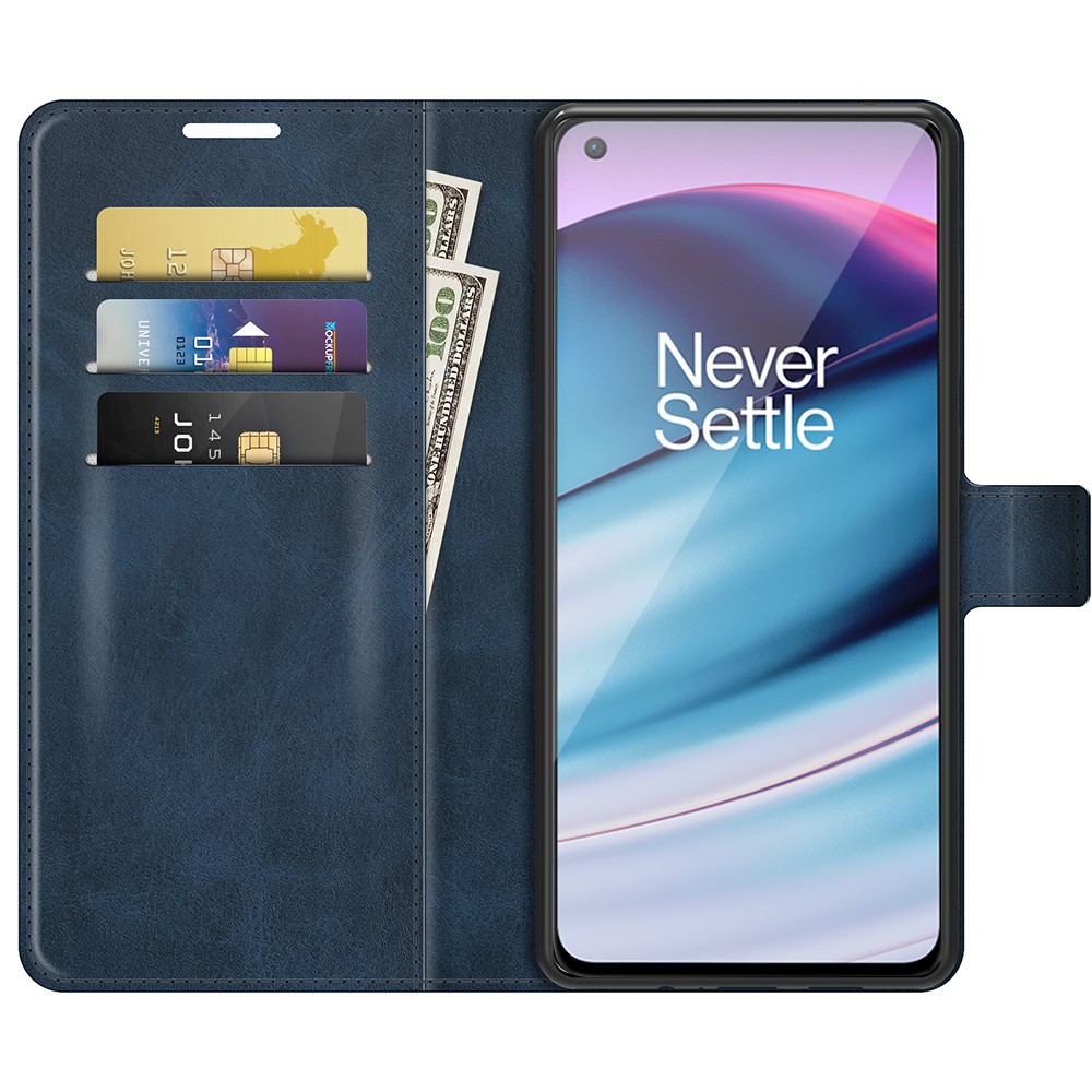  OnePlus Nord CE 5G - Solid Läder Fodral - Blå