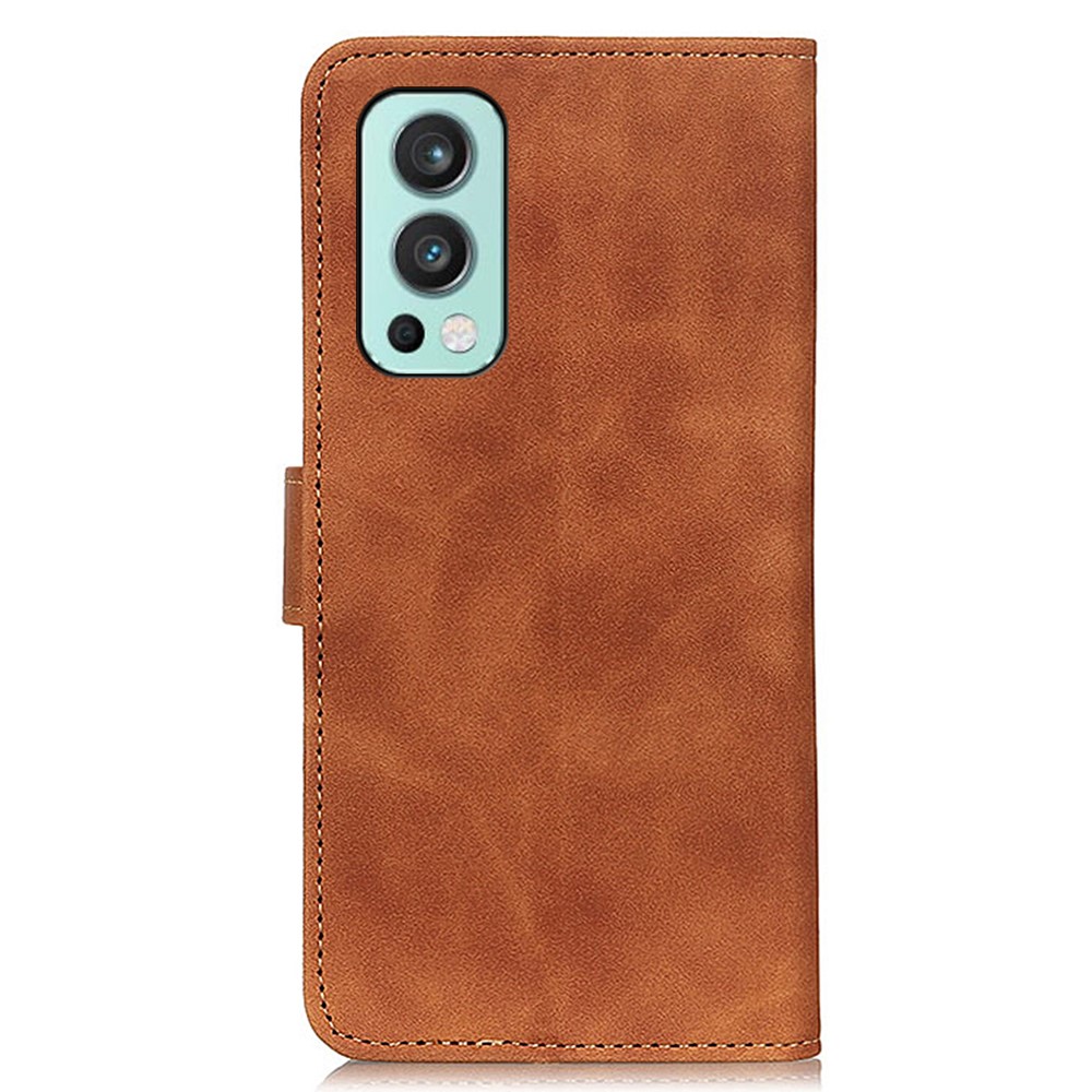 KHAZNEH OnePlus Nord 2 5G - KHAZNEH Retro Läder Fodral - Brun