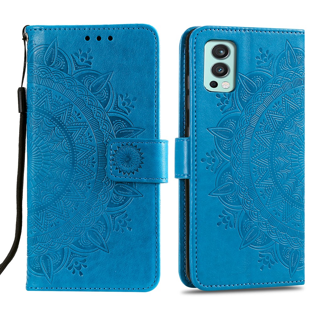  OnePlus Nord 2 5G - Mandala Läder Fodral - Blå