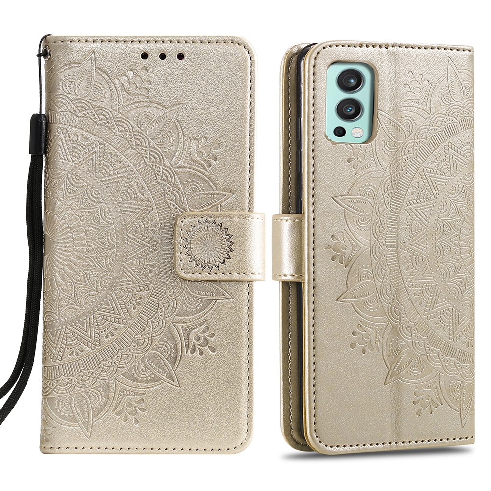  OnePlus Nord 2 5G - Mandala Läder Fodral - Guld