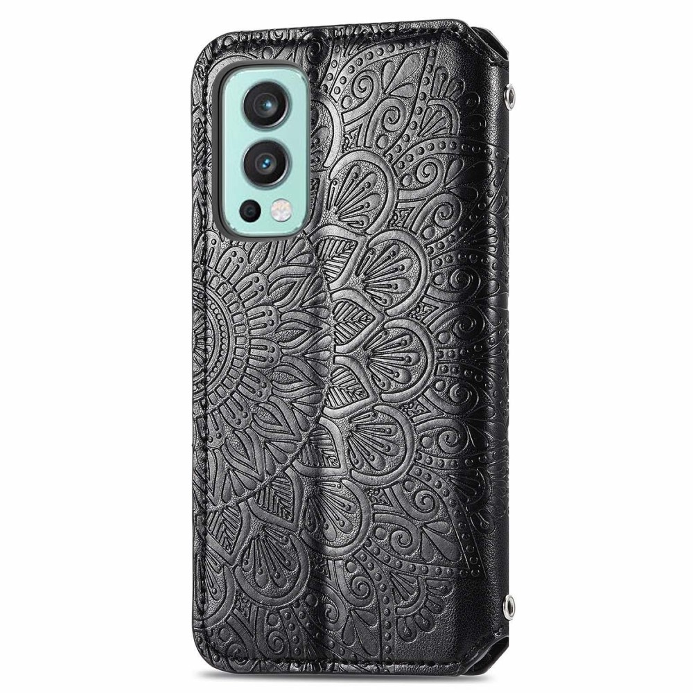  OnePlus Nord 2 5G - Mandala Tryckt Läder Fodral - Svart