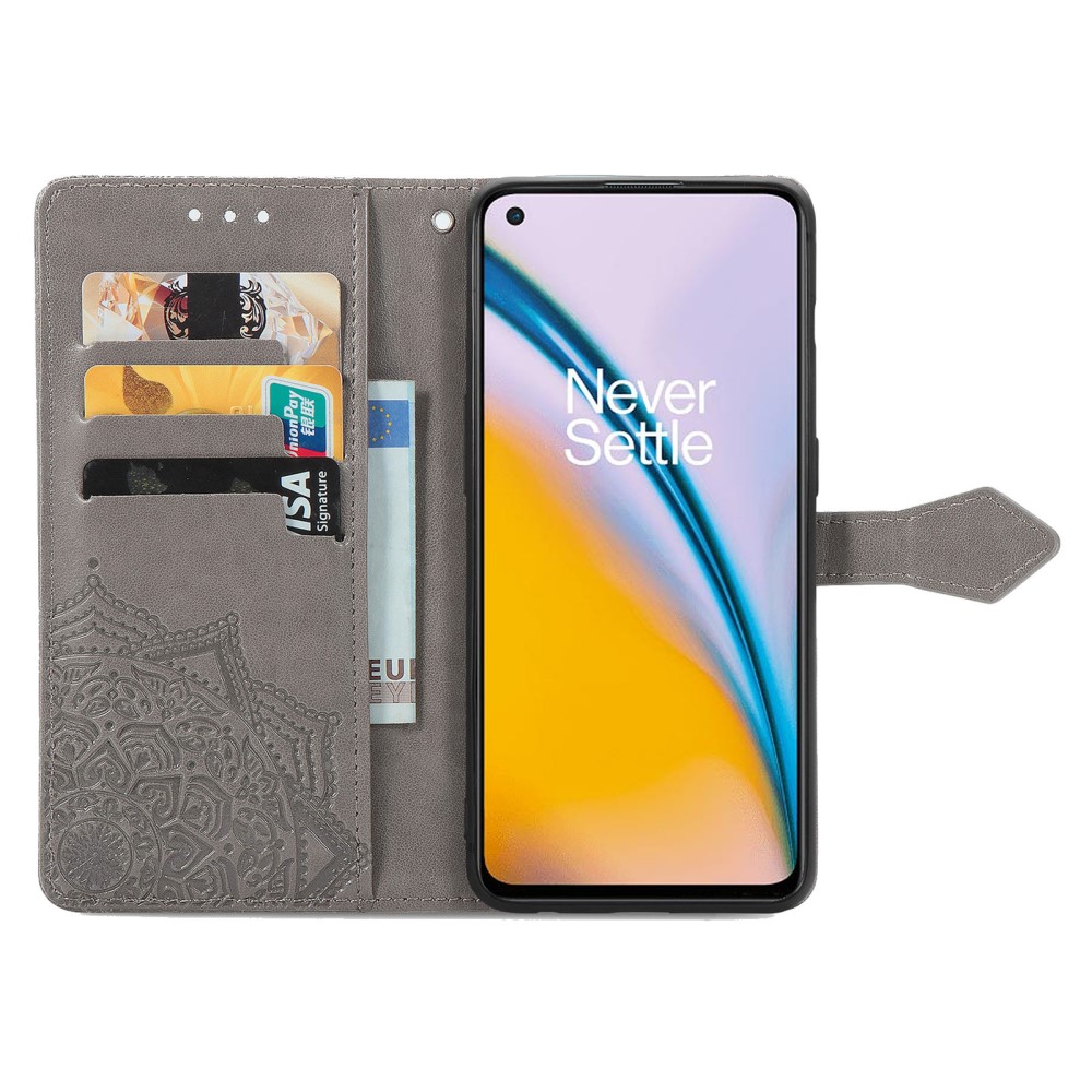  OnePlus Nord 2 5G - Mandala Läder Fodral - Grå