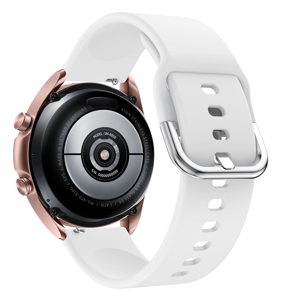  Silikon Armband För Smartwatch (20mm) - Vit