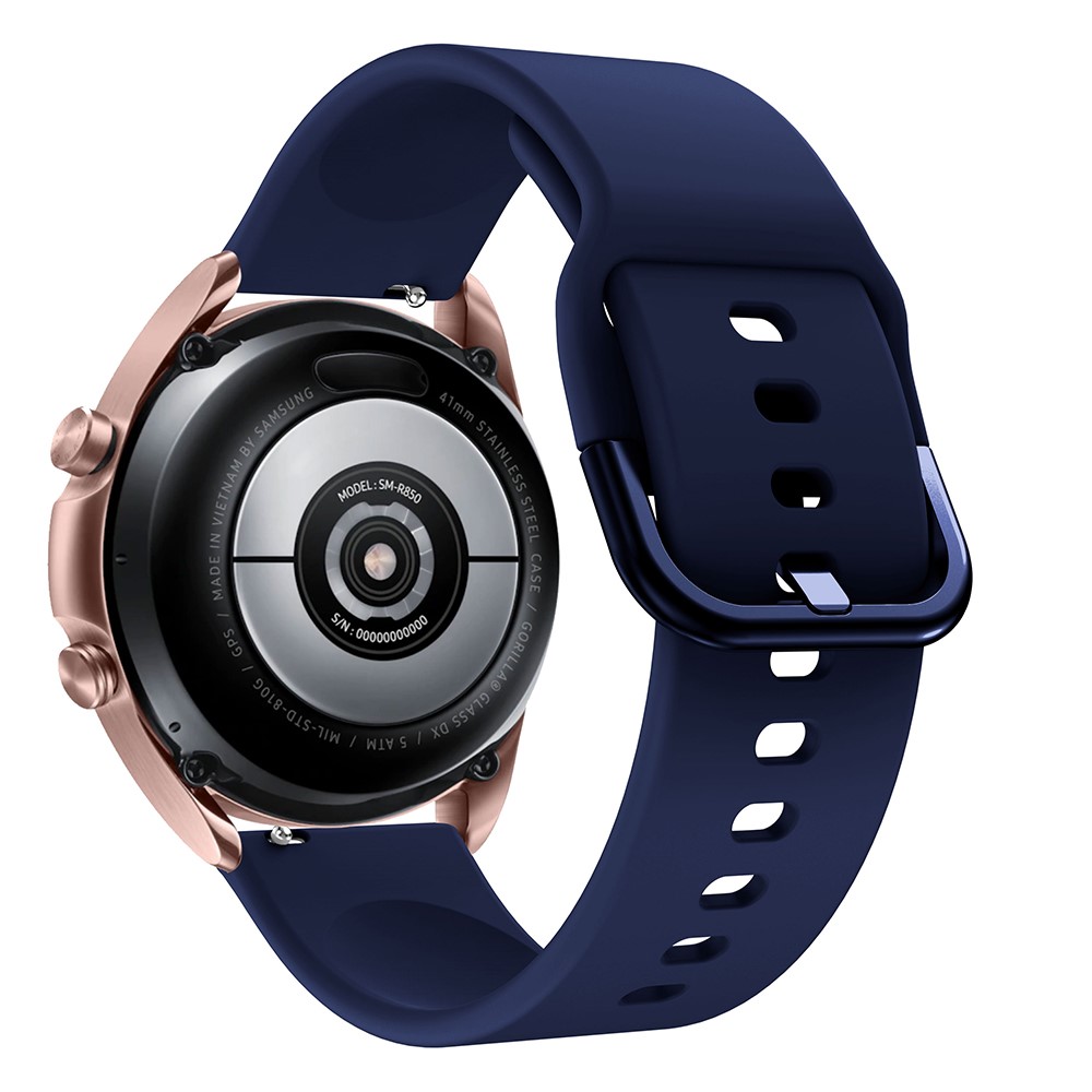  Silikon Armband För Smartwatch (20mm) - Mörk Blå