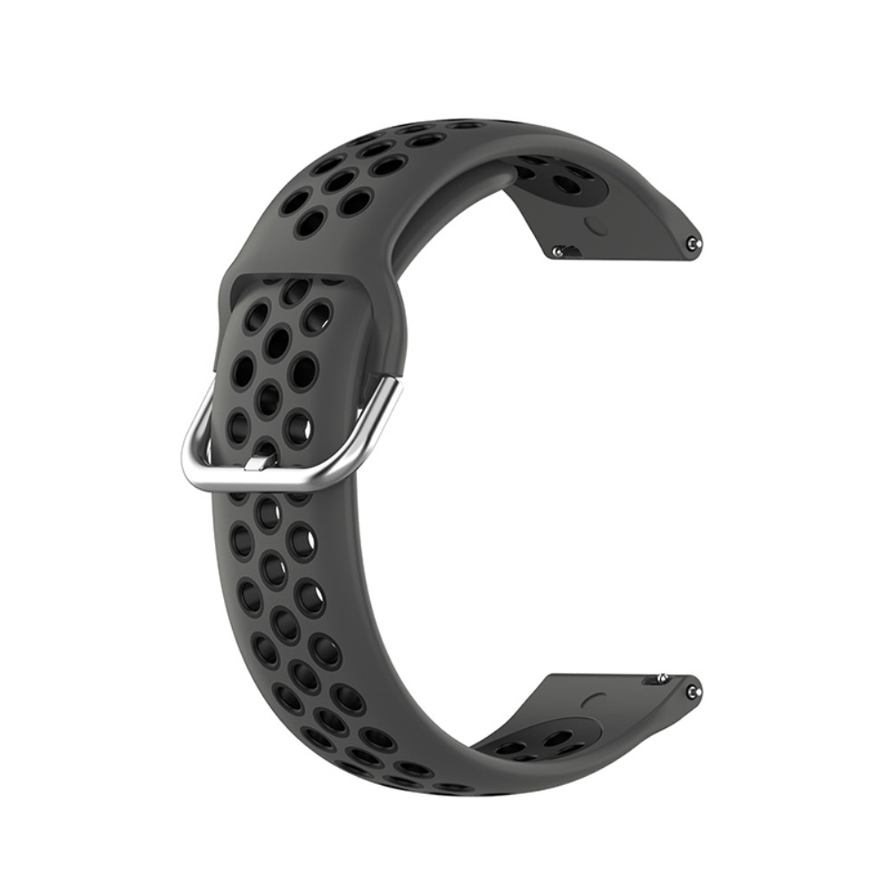  Ihåligt Silikon Armband För Smartwatch (22 mm) - Mörk Grå/Svart