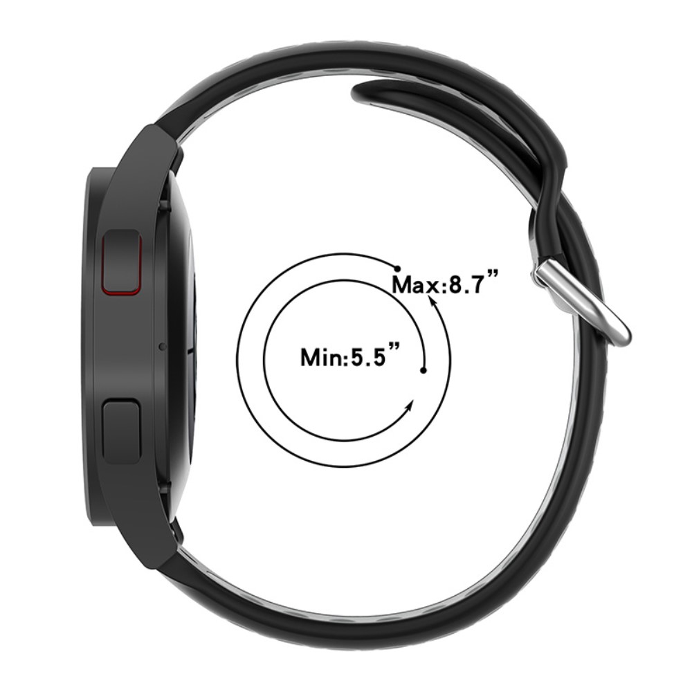 Ihåligt Silikon Armband För Smartwatch (22 mm) - Mörk Grå/Svart