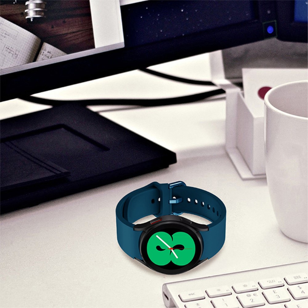  Silikon Armband För Galaxy Watch 4/5/5 Pro/6/7/FE Mörk Blå