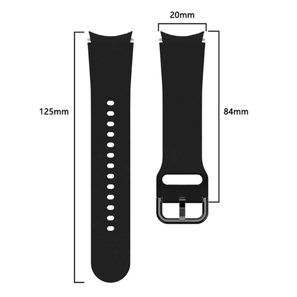  Silikon Armband För Galaxy Watch 4/5/5 Pro/6/7/FE Svart