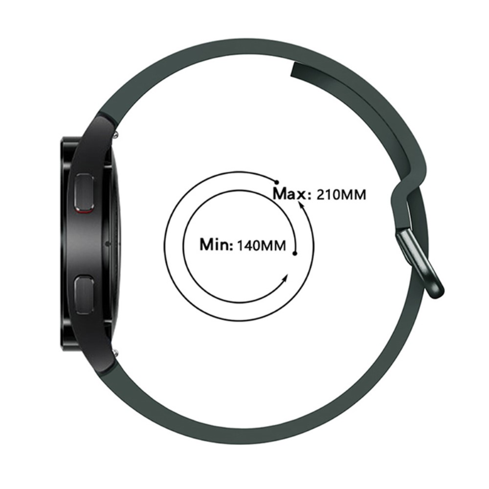  Silikon Armband För Galaxy Watch 4/5/5 Pro/6/7/FE Mörk Grön