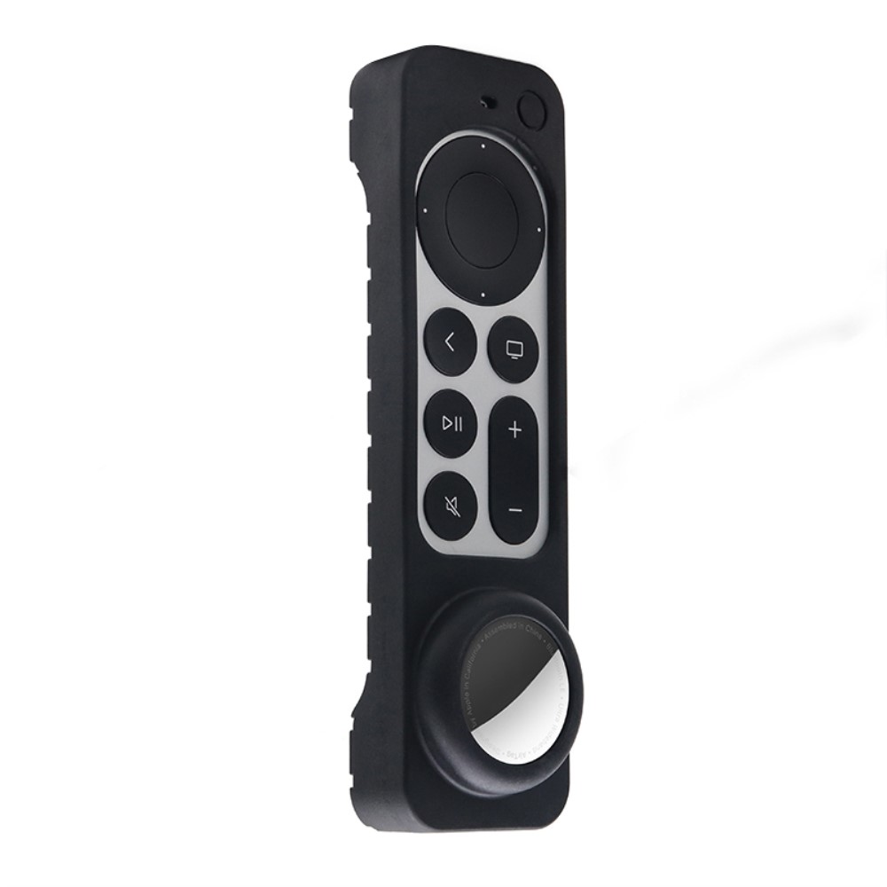  Apple TV 4K (2021) 2in1 Silikonskal Med Plats För AirTag - Svart