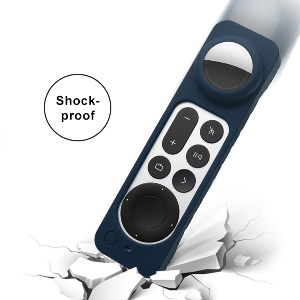  Apple TV 4K (2021) 2in1 Silikonskal Med Plats För AirTag - Svart