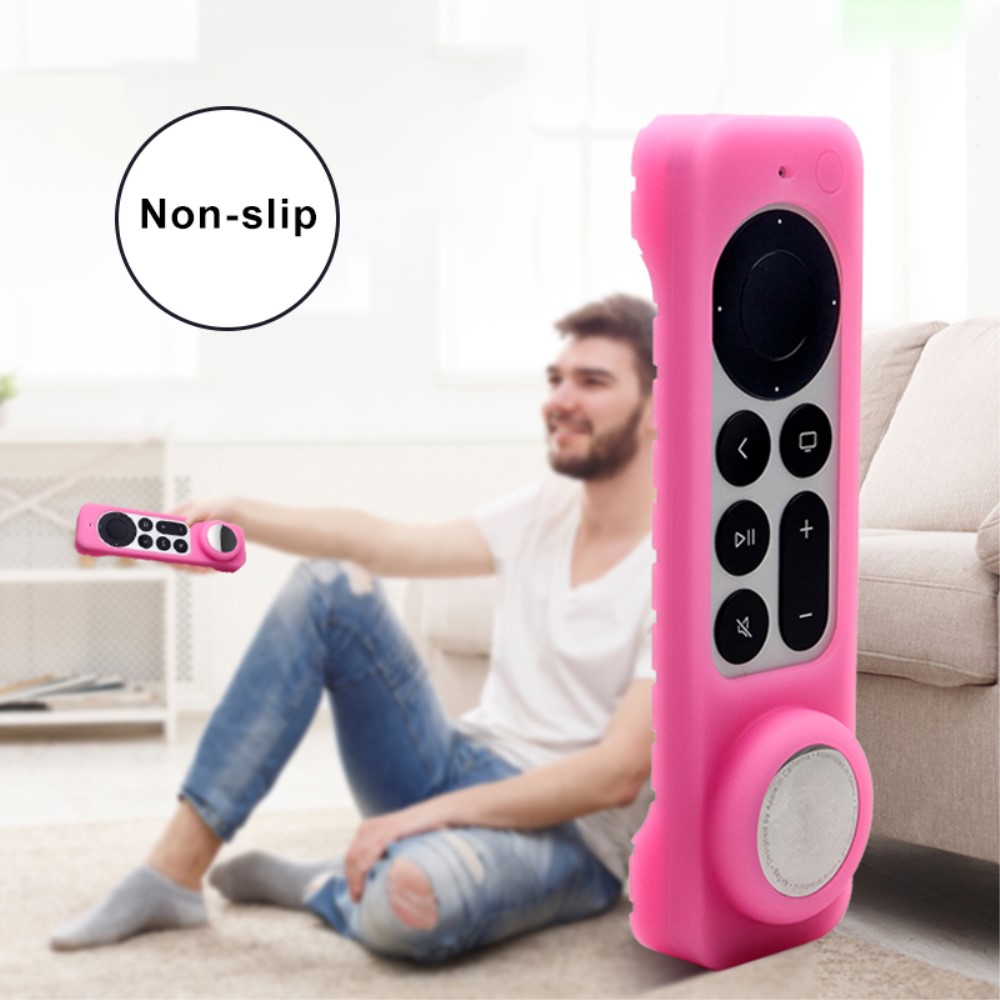  Apple TV 4K (2021) 2in1 Silikonskal Med Plats För AirTag - Svart