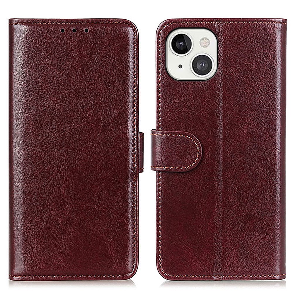  iPhone 13 - Vintage Crazy Horse Läder Fodral - Brun