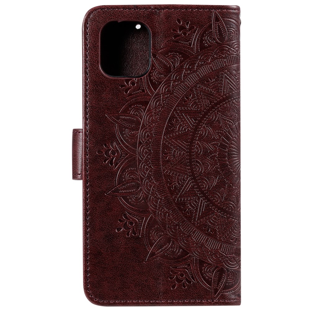  iPhone 13 - Tryckt Mandala Läder Fodral - Brun