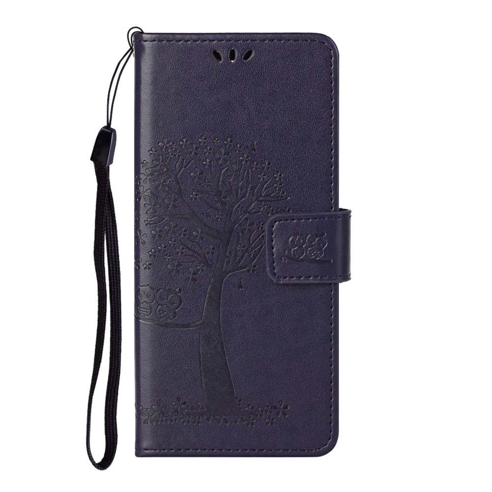 iPhone 13 - Owl Tree Läder Fodral - Mörk Lila