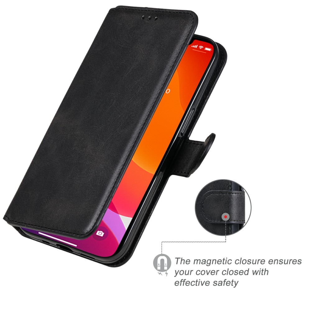  iPhone 13 - Solid Läder Fodral - Svart