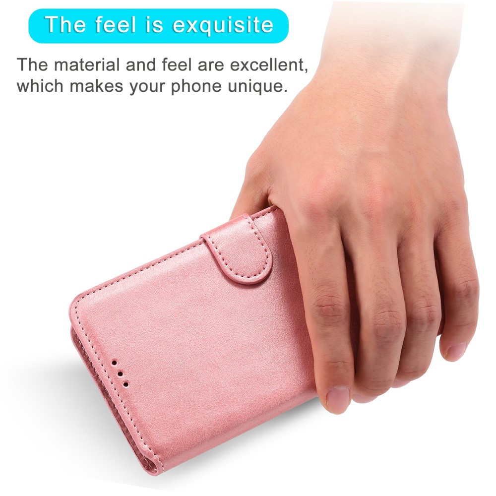  iPhone 13 - Solid Läder Fodral - Roséguld