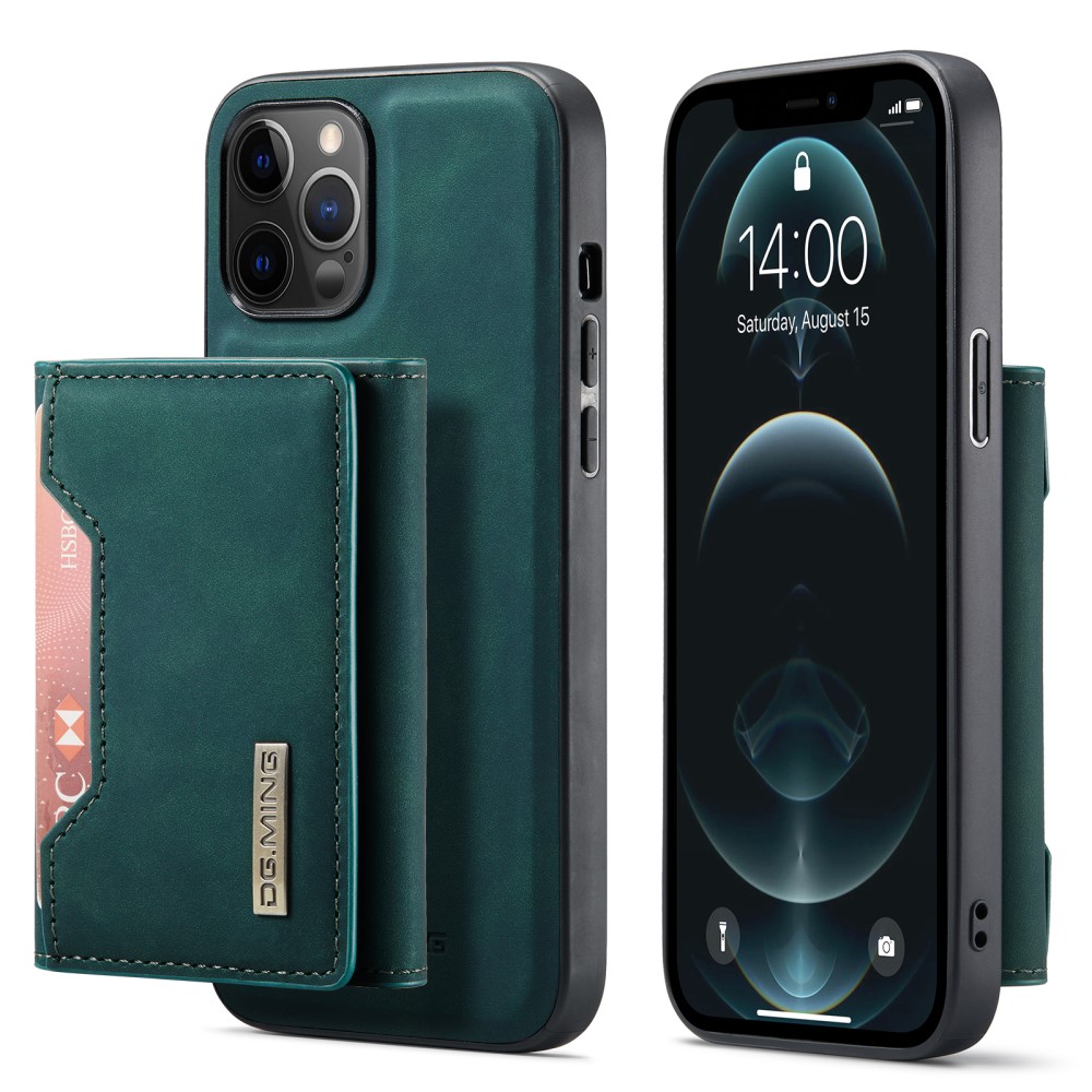 DG.MING iPhone 13 - DG.MING 2in1 Skal Magnetisk Avtagbart Kortfack - Grön