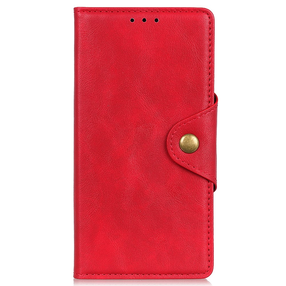  iPhone 13 Pro - Läder Fodral Magnetisk Mässing - Röd