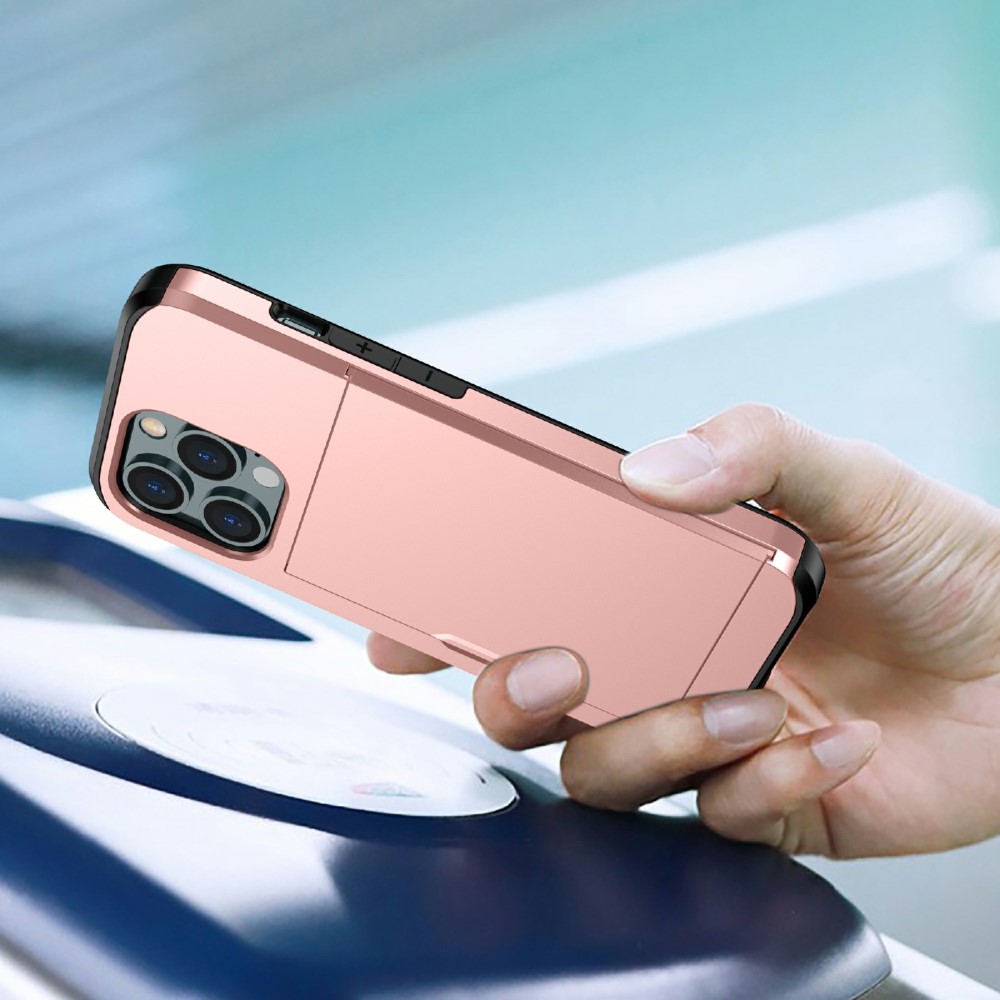  iPhone 13 Pro - Hybrid Skal Med Kortfack - Röd