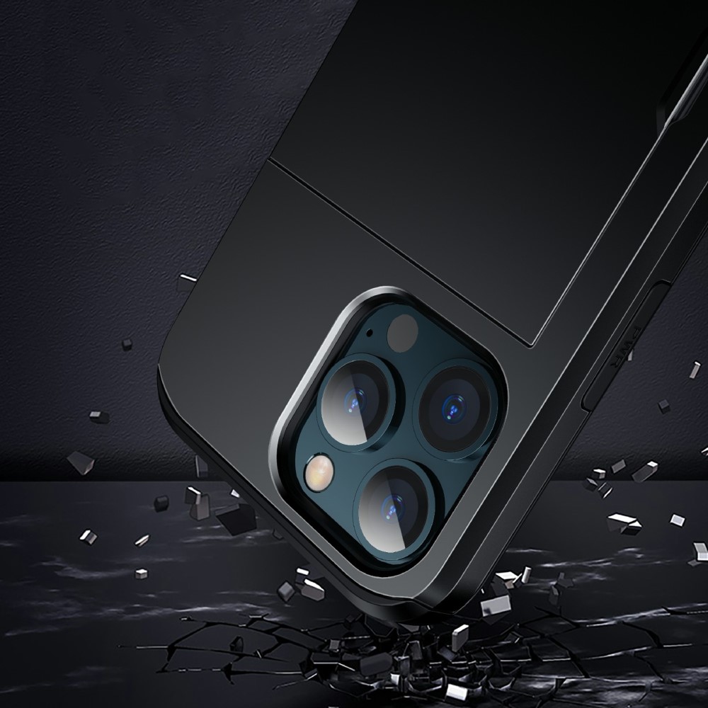  iPhone 13 Pro - Hybrid Skal Med Kortfack - Svart