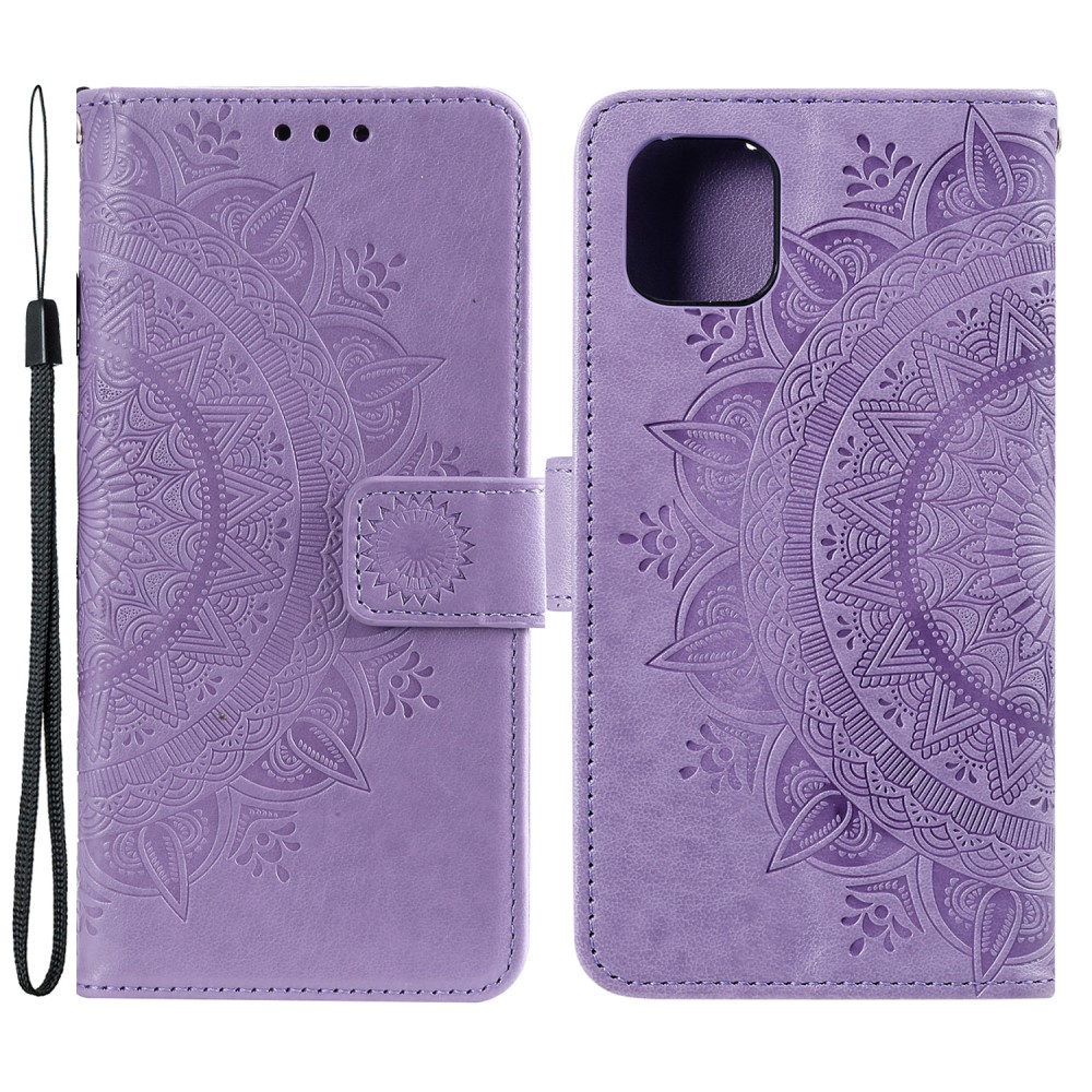  iPhone 13 Pro - Mandala Läder Fodral - Lila