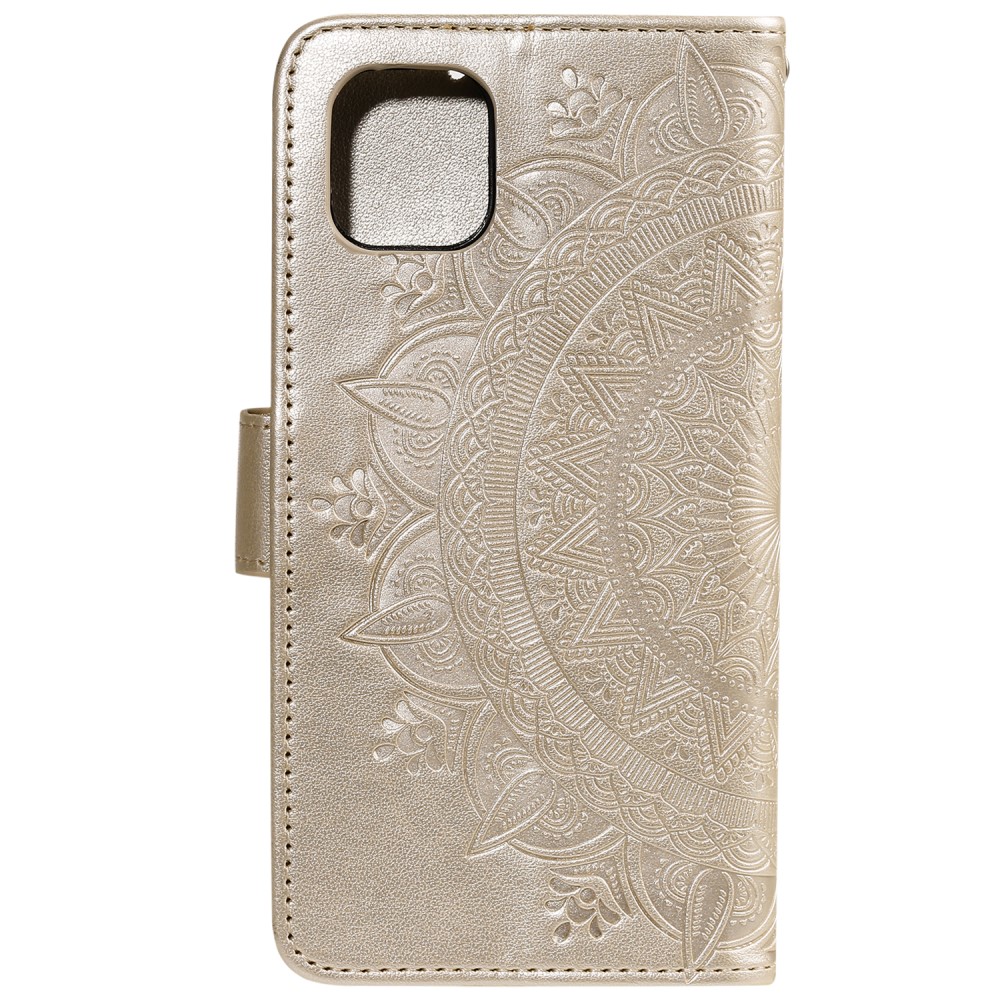  iPhone 13 Pro - Mandala Läder Fodral - Guld
