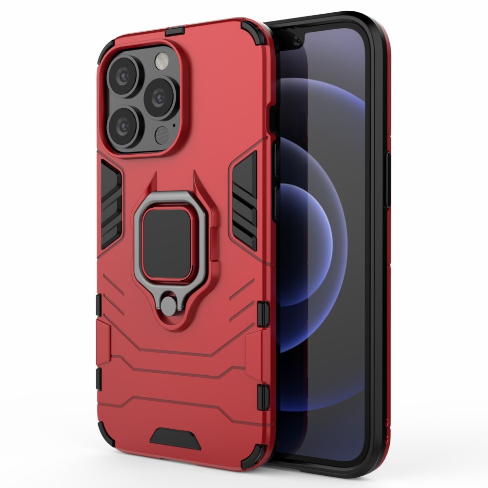  iPhone 13 Pro - Hybrid Armor Ring Skal - Röd