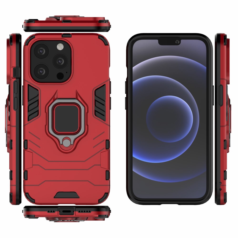  iPhone 13 Pro - Hybrid Armor Ring Skal - Röd