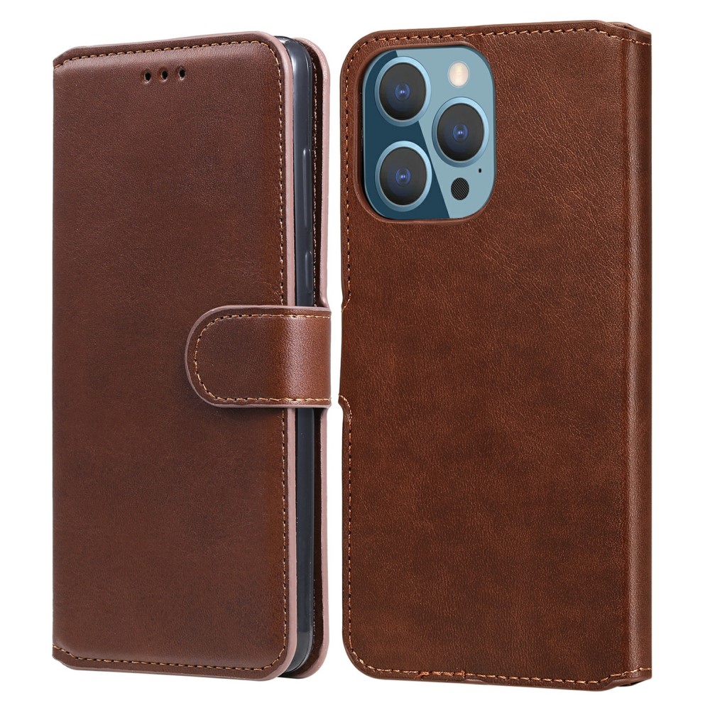  iPhone 13 Pro - Solid Läder Fodral - Brun