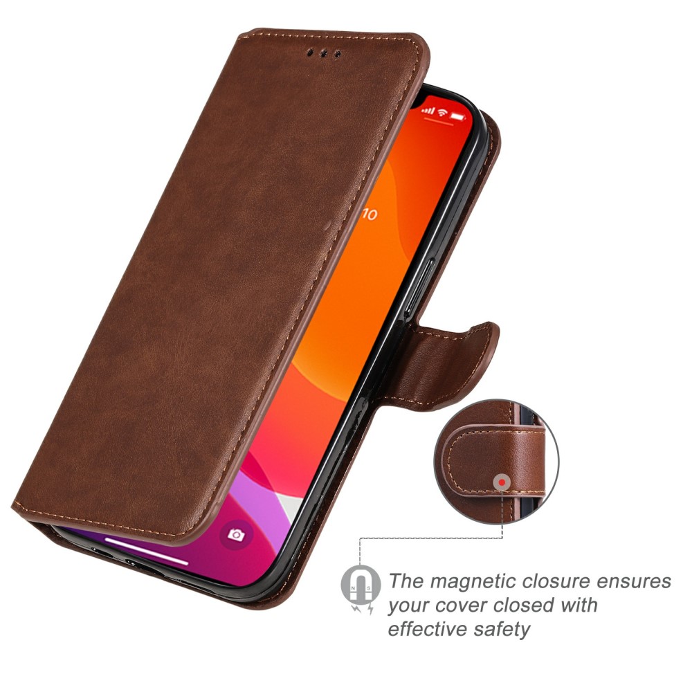  iPhone 13 Pro - Solid Läder Fodral - Brun