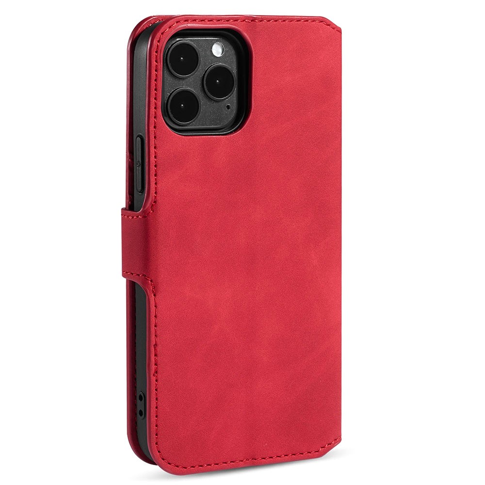 DG.MING iPhone 13 Pro - DG.MING Retro Läder Fodral - Röd