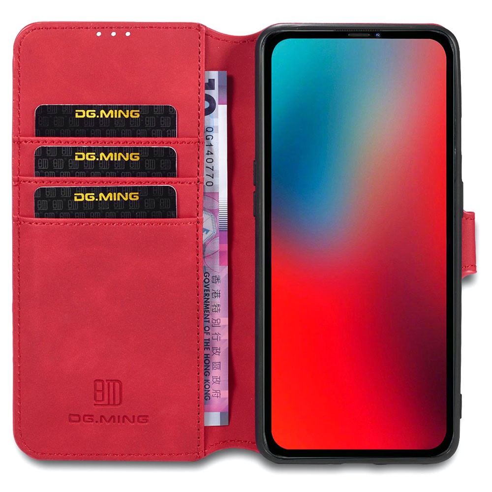 DG.MING iPhone 13 Pro - DG.MING Retro Läder Fodral - Röd