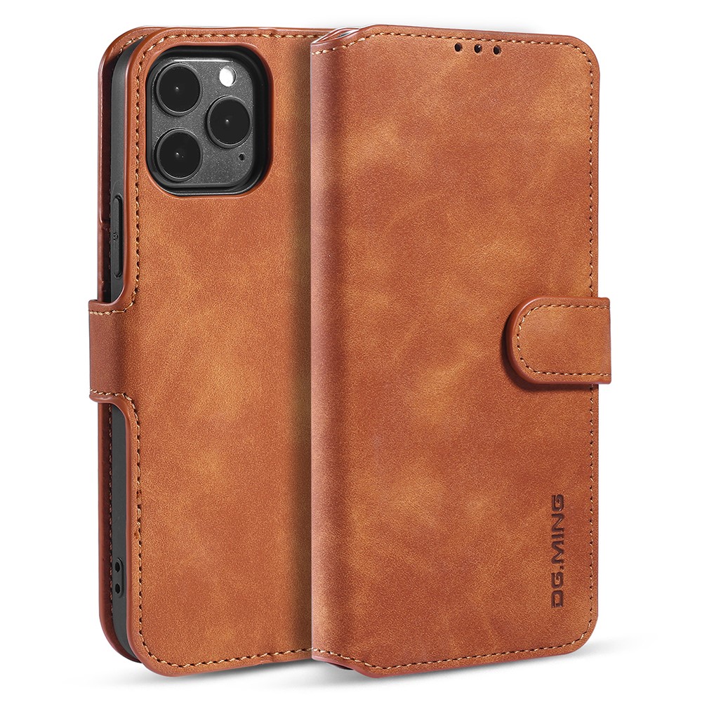 DG.MING iPhone 13 Pro - DG.MING Retro Läder Fodral - Brun