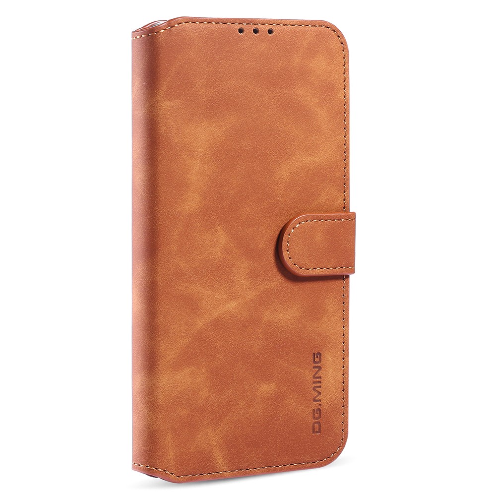 DG.MING iPhone 13 Pro - DG.MING Retro Läder Fodral - Brun