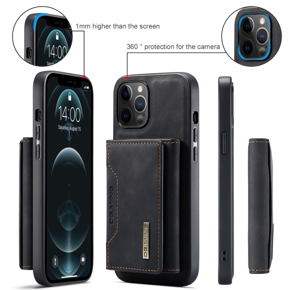 DG.MING iPhone 13 Pro - DG.MING 2in1 Skal Magnetisk Avtagbart Kortfack - Svart