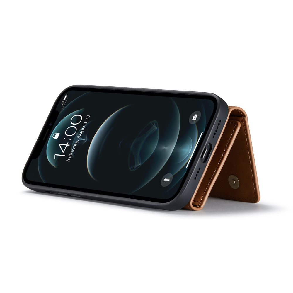 DG.MING iPhone 13 Pro - DG.MING 2in1 Skal Magnetisk Avtagbart Kortfack - Brun