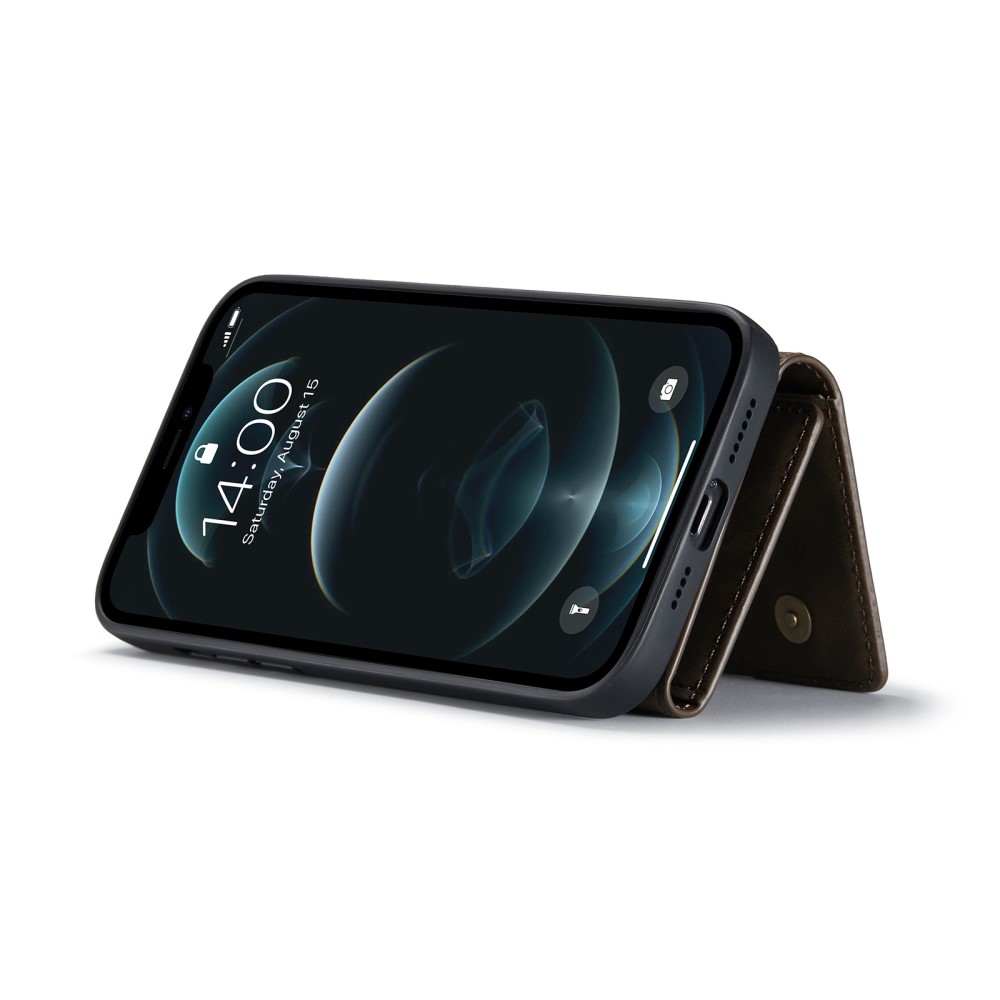DG.MING iPhone 13 Pro - DG.MING 2in1 Skal Magnetisk Avtagbart Kortfack - Brun