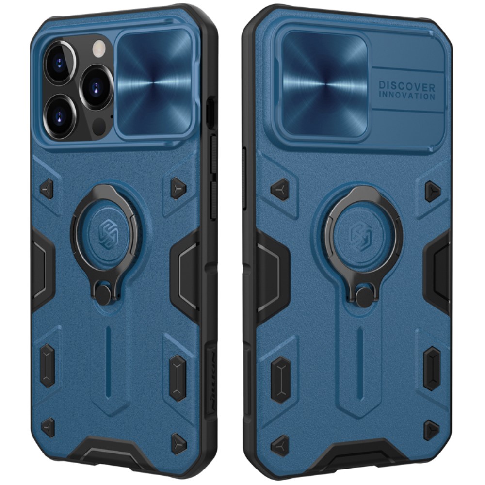 NILLKIN iPhone 13 Pro - NILLKIN CamShield Armor Hybrid Ring Skal - Blå