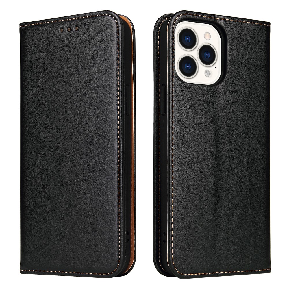  iPhone 13 Pro - Läder Flip Fodral - Svart