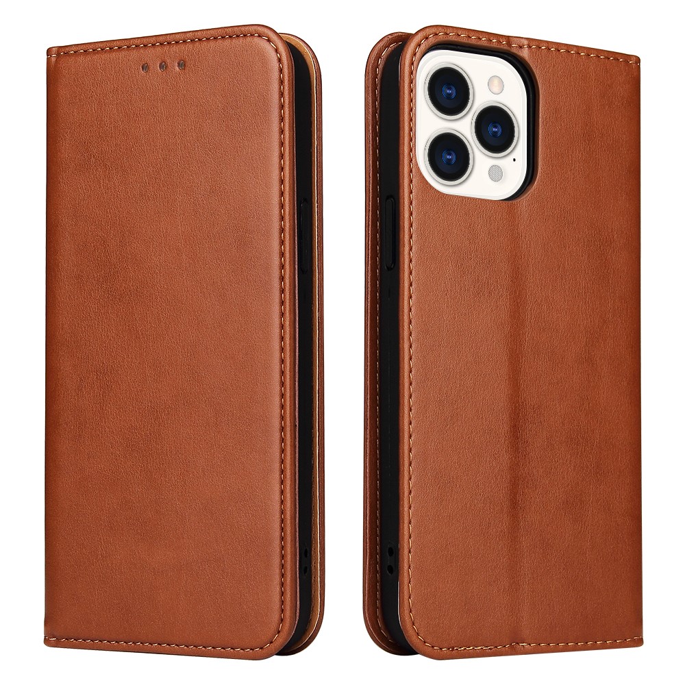  iPhone 13 Pro - Läder Flip Fodral - Brun