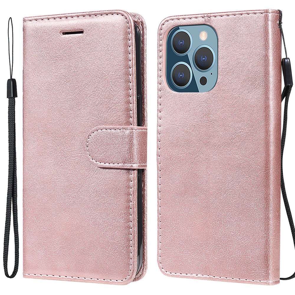  iPhone 13 Pro - Solid Läder Fodral - Roséguld