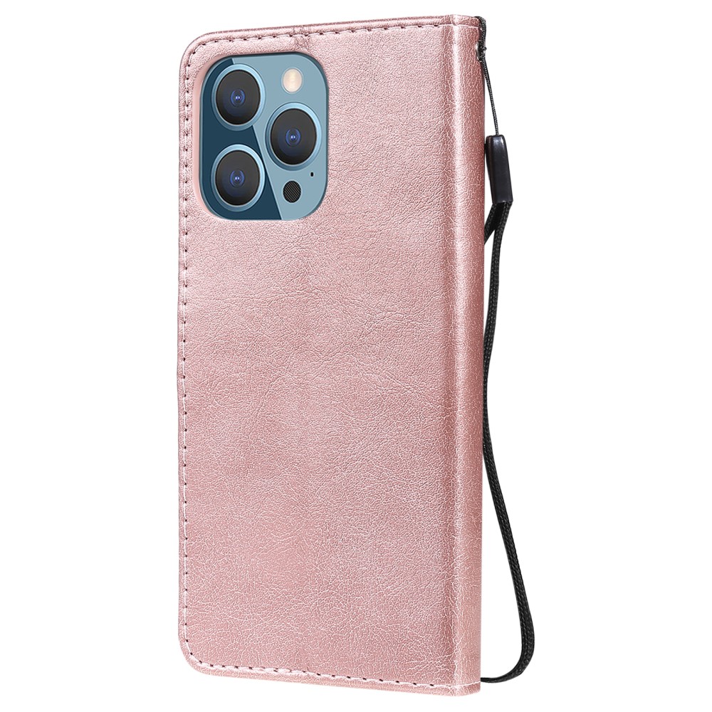  iPhone 13 Pro - Solid Läder Fodral - Roséguld