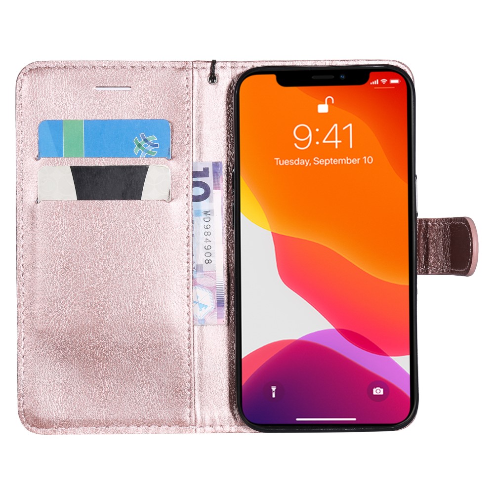  iPhone 13 Pro - Solid Läder Fodral - Roséguld