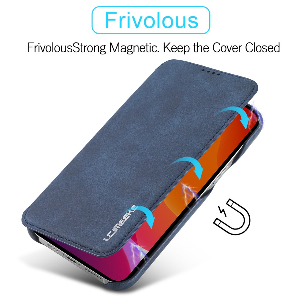 LC.IMEEKE iPhone 13 Pro - LC.IMEEKE Läder Flip Fodral - Blå