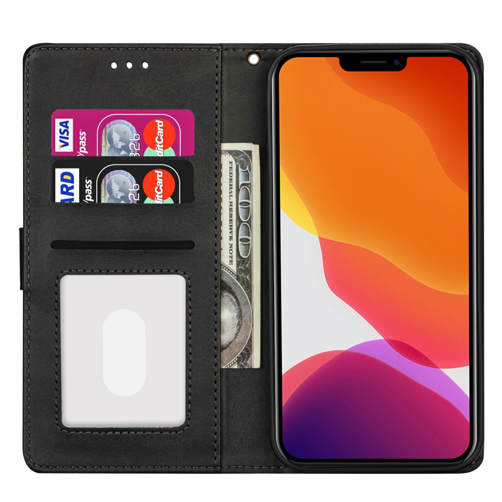  iPhone 13 Pro - Multifunktionellt Läder Fodral - Svart