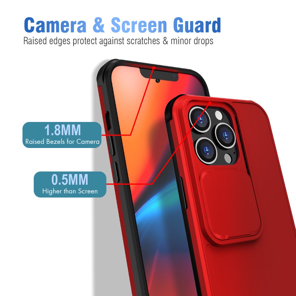  iPhone 13 Pro - CamShield Hybrid Skal - Röd