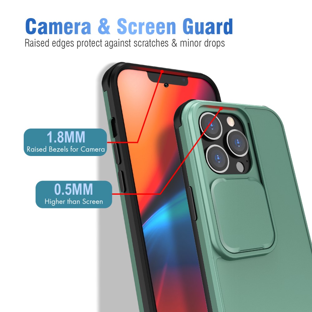  iPhone 13 Pro - CamShield Hybrid Skal - Grön