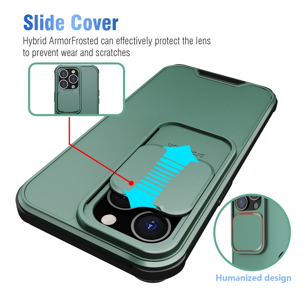  iPhone 13 Pro - CamShield Hybrid Skal - Grön
